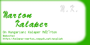 marton kalaper business card